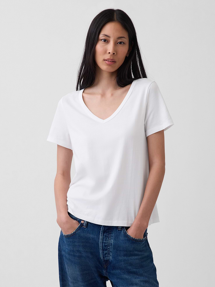 Image number 1 showing, Organic Cotton VintageSoft V-Neck T-Shirt