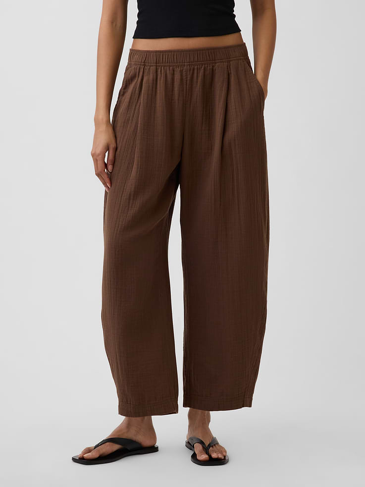 Image number 2 showing, Cotton Gauze Easy Barrel Pants