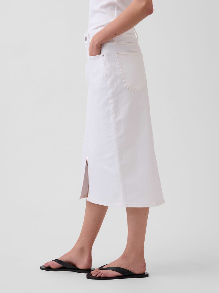 Image number 3 showing, Denim Midi Pencil Skirt