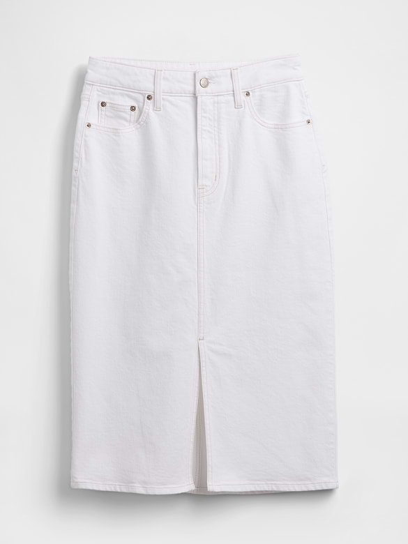 Denim Midi Pencil Skirt