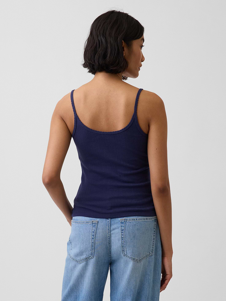 Image number 3 showing, Pointelle Crop Cami