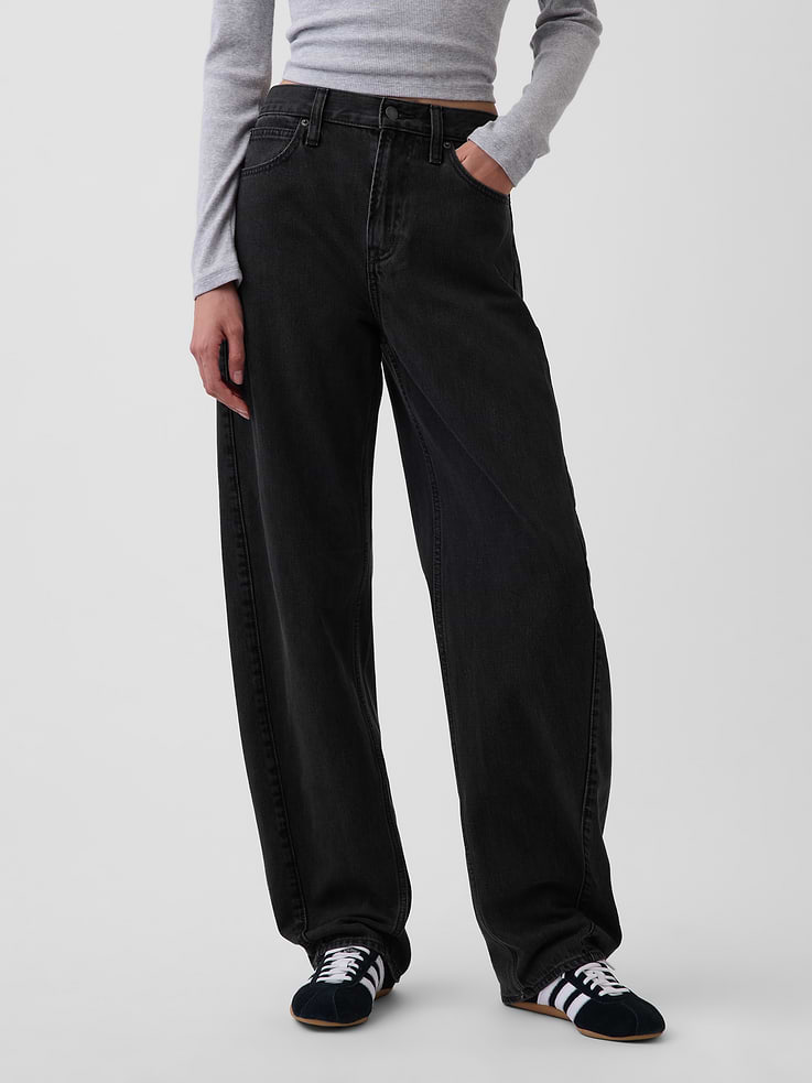 Image number 2 showing, High Rise Barrel Jeans