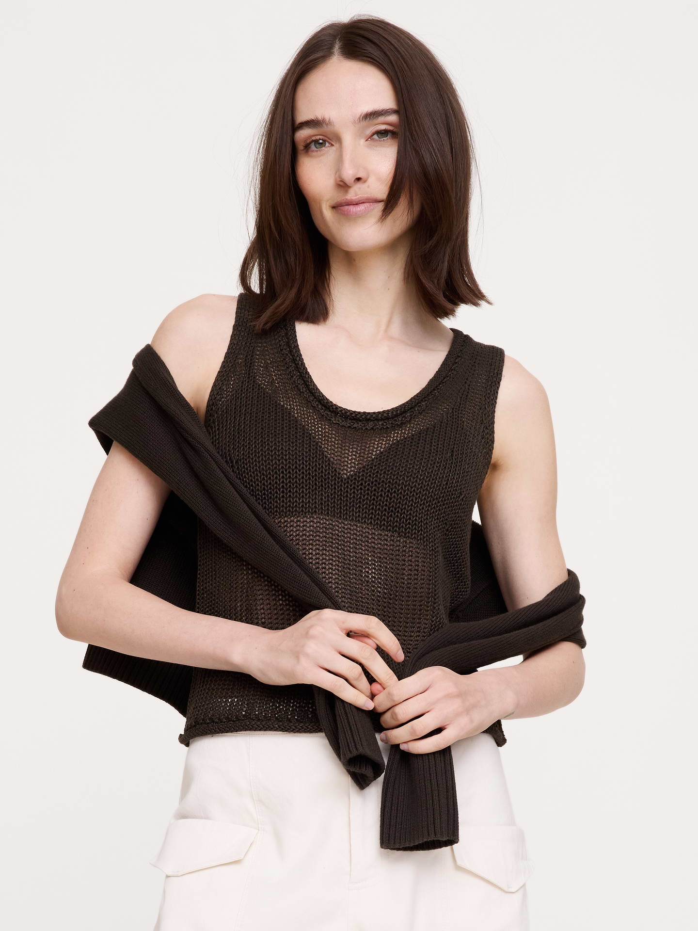 Image number 5 showing, Heirloom Linen Sweater Tank
