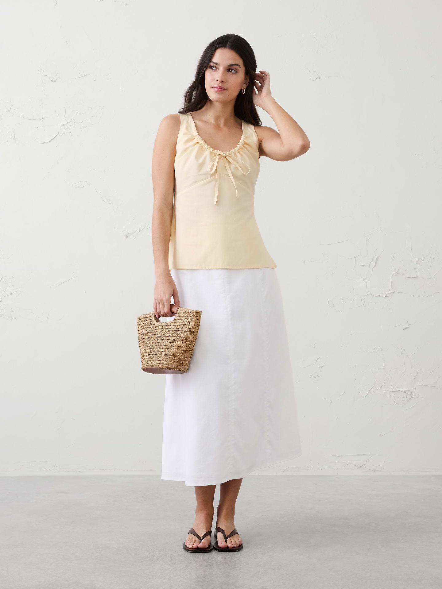 Image number 1 showing, Cinched Neck-Tie Top