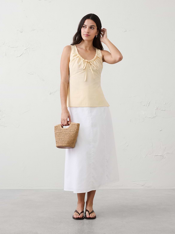 Cinched Neck-Tie Top