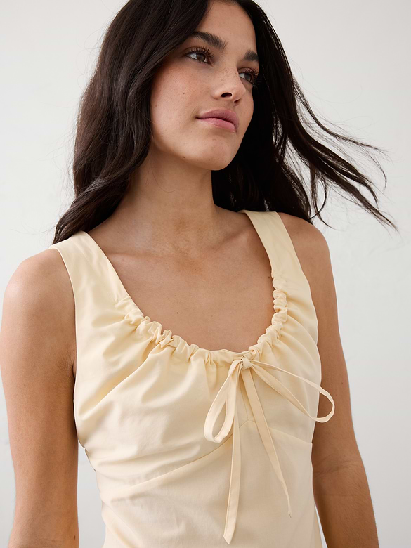 Cinched Neck-Tie Top