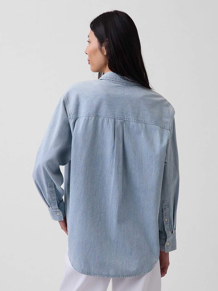 Image number 2 showing, Denim Stripe Big Shirt