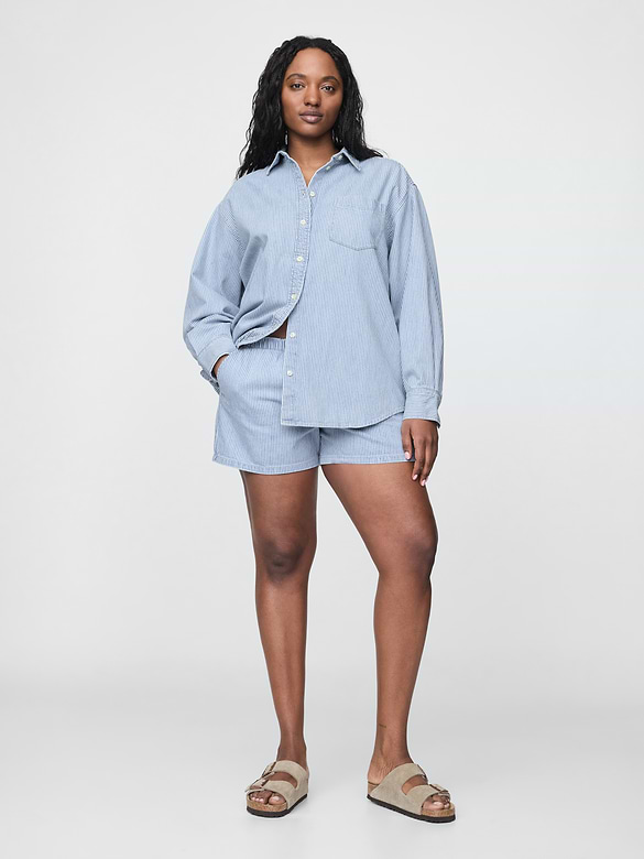 Denim Stripe Big Shirt