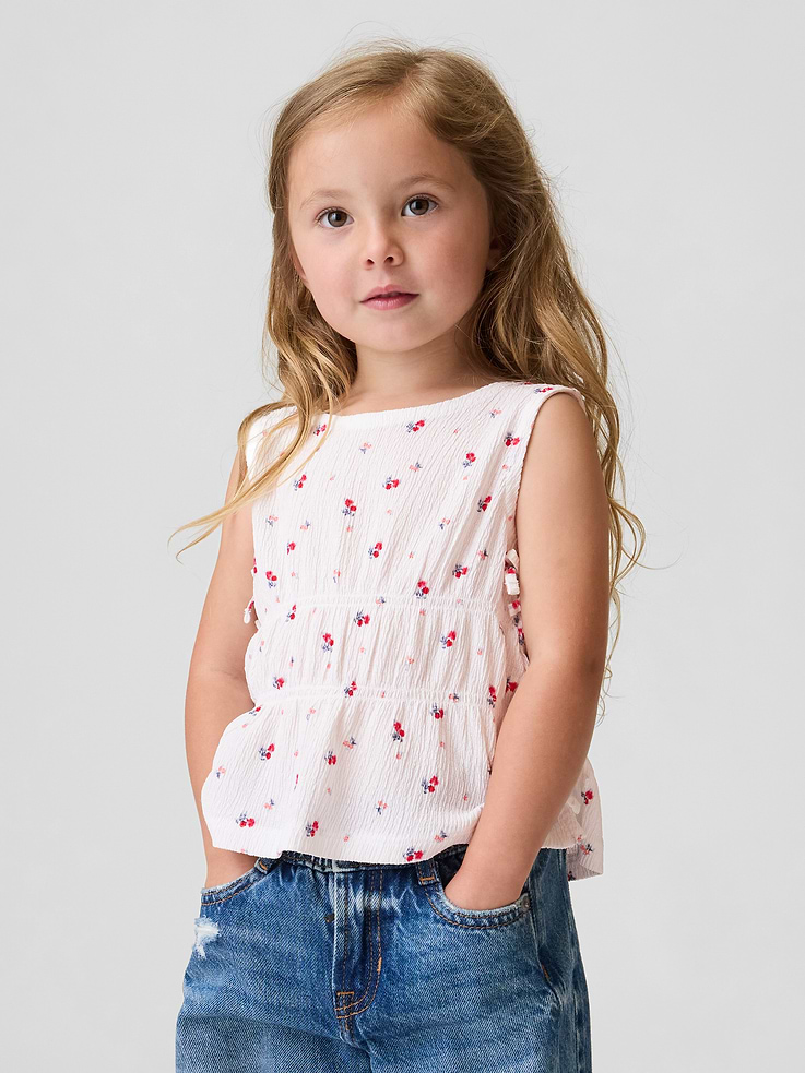 Image number 1 showing, Baby & Toddler Crinkle Knit Bow Top