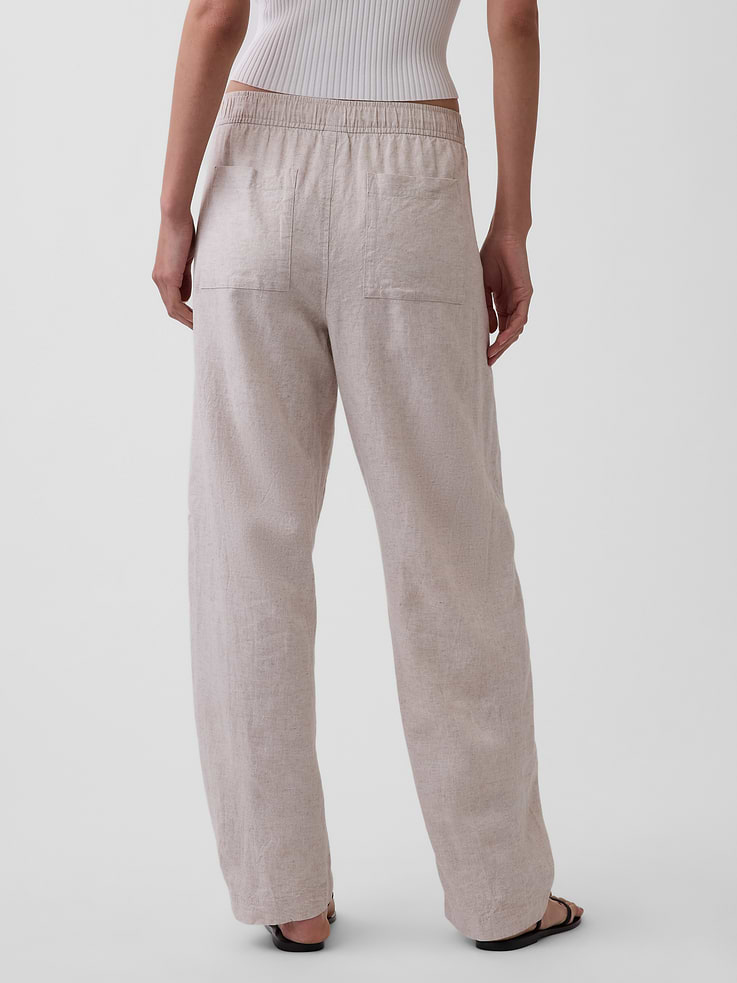 Image number 4 showing, Linen-Blend Easy Barrel Pants