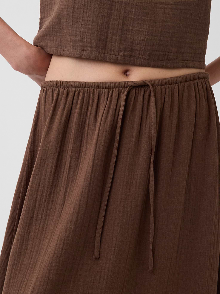 Image number 4 showing, Cotton Gauze Tiered Easy Maxi Skirt