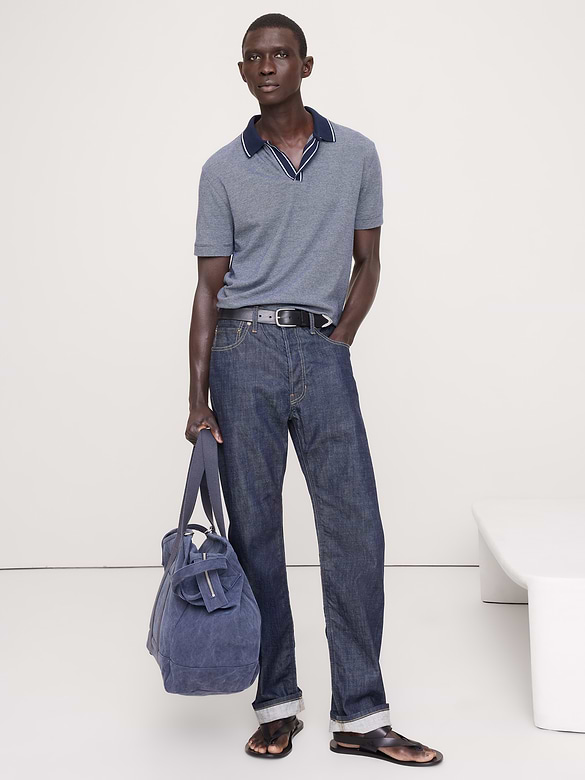 Luxury-Touch Johnny Collar Polo