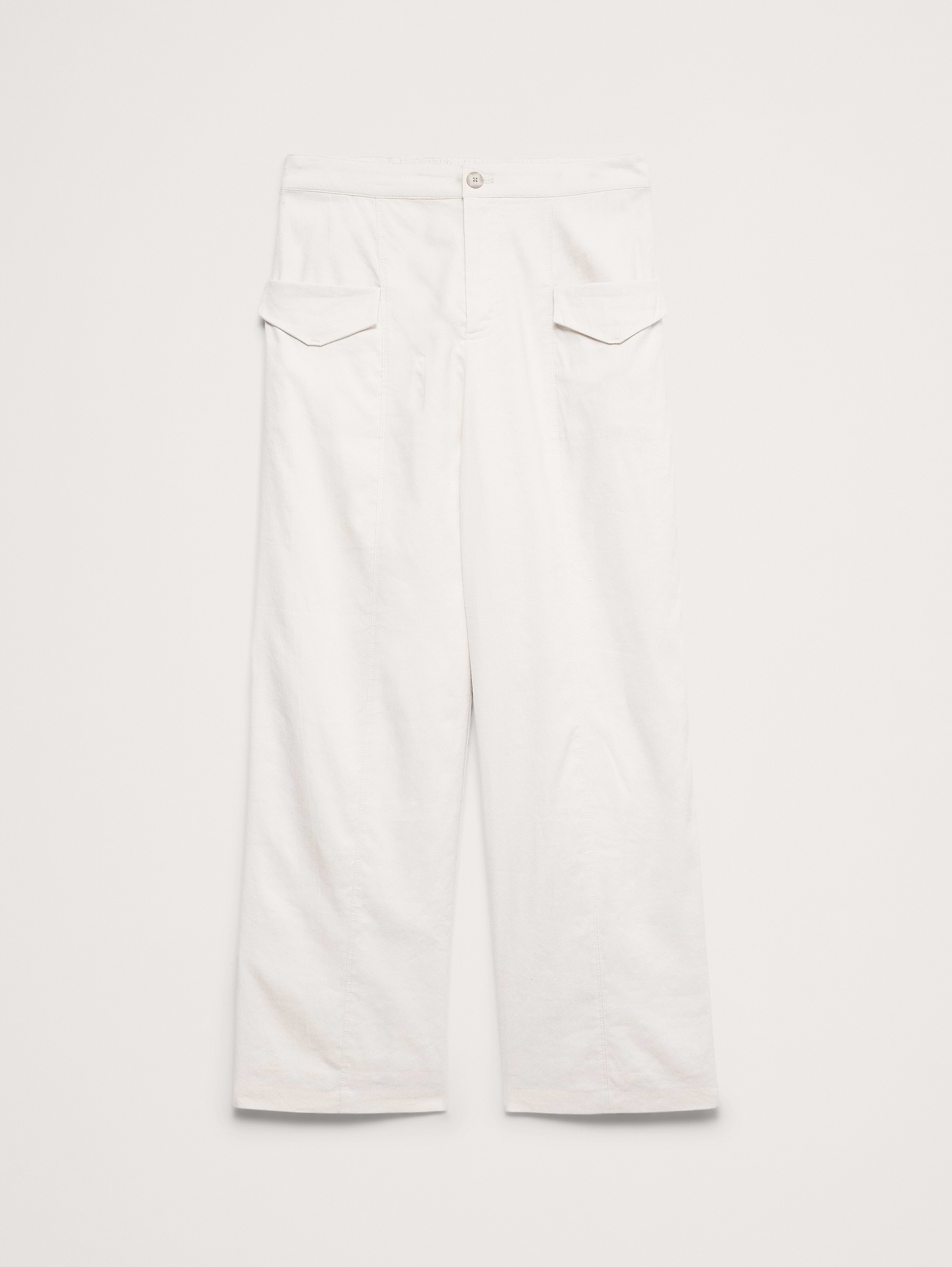 Image number 5 showing, High-Rise Straight Utility Pant in Stretch Linen-Viscose