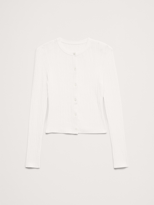 Crinkle Knit Cropped Cardigan