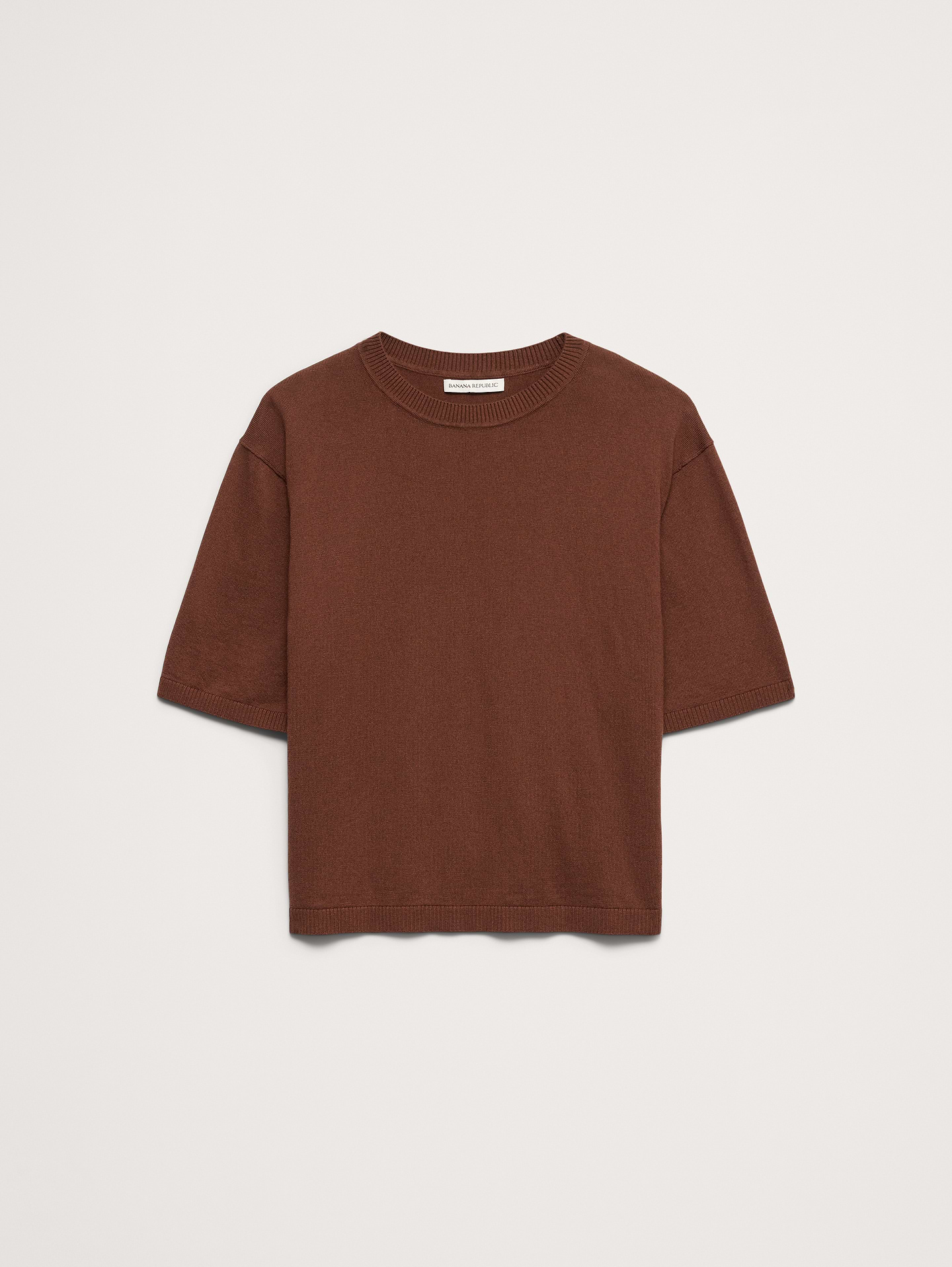 L'image numéro 5 présente T-shirt en mélange de coton et soie pied d’alouette