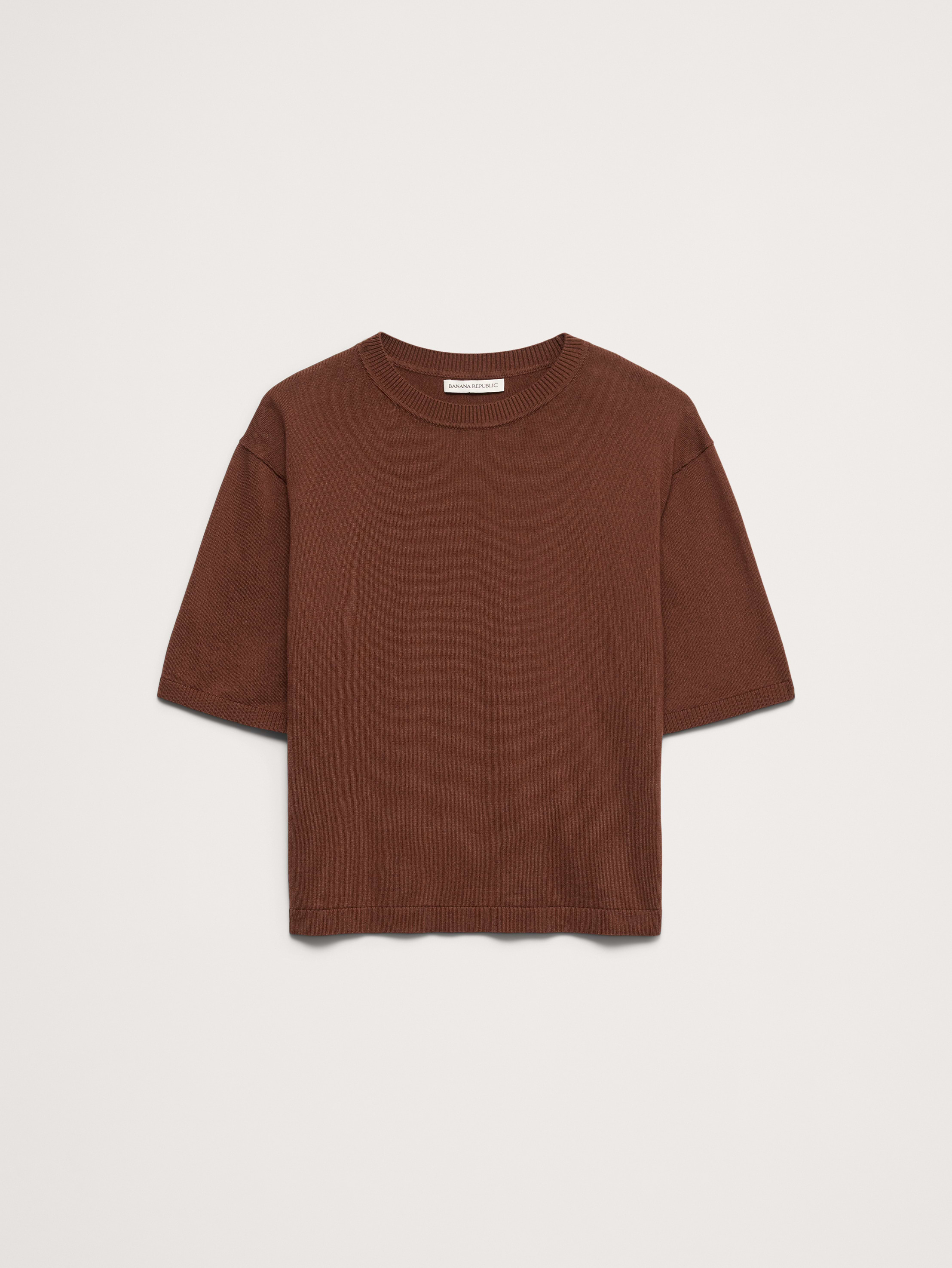 Larkspur Cotton-Silk Sweater Tee | Banana Republic