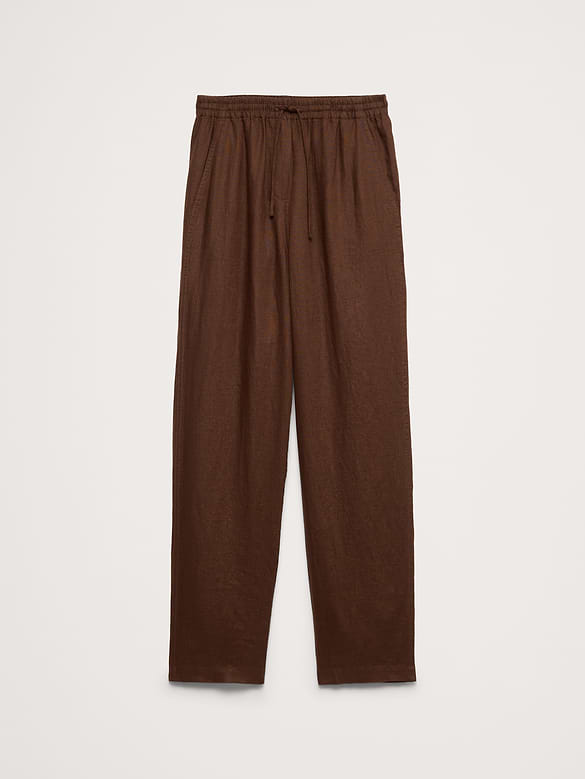 The Getaway Straight-Leg Pull-On Pant in Linen