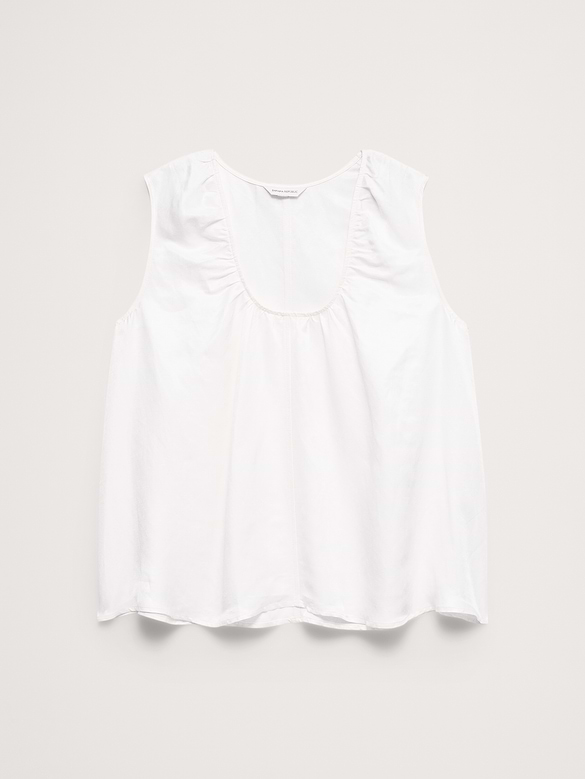 Viscose-Linen Scoop-Neck Tank