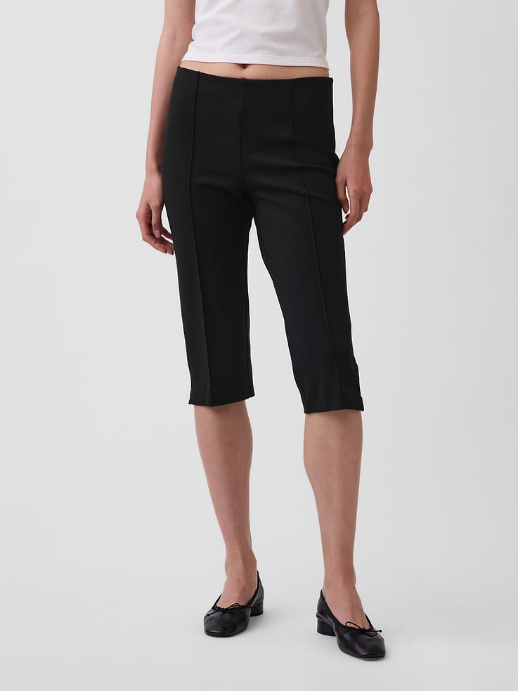 Image number 2 showing, High Rise Double Knit Capris
