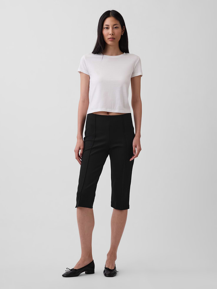 Image number 1 showing, High Rise Double Knit Capris