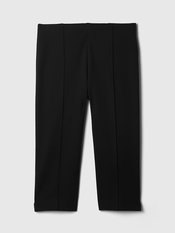 High Rise Double Knit Capris