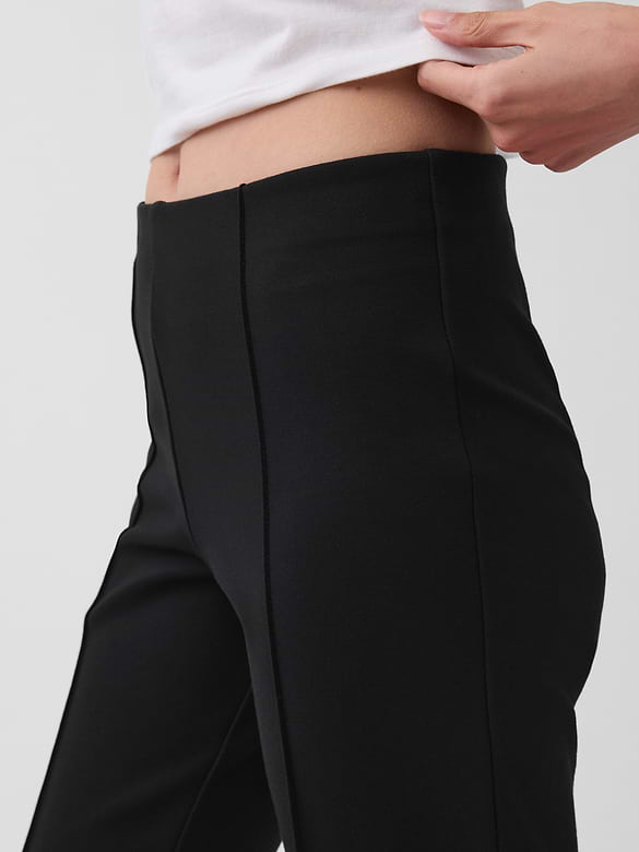 High Rise Double Knit Capris