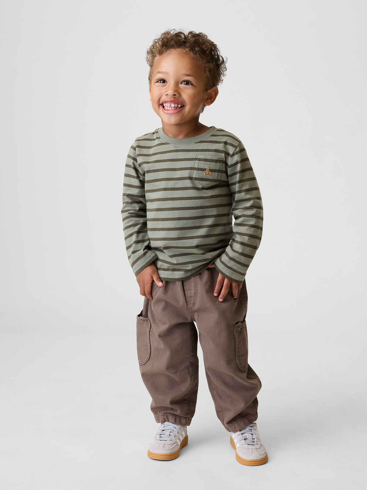 Baby & Toddler Pull-On Bear Pocket Barrel Jeans