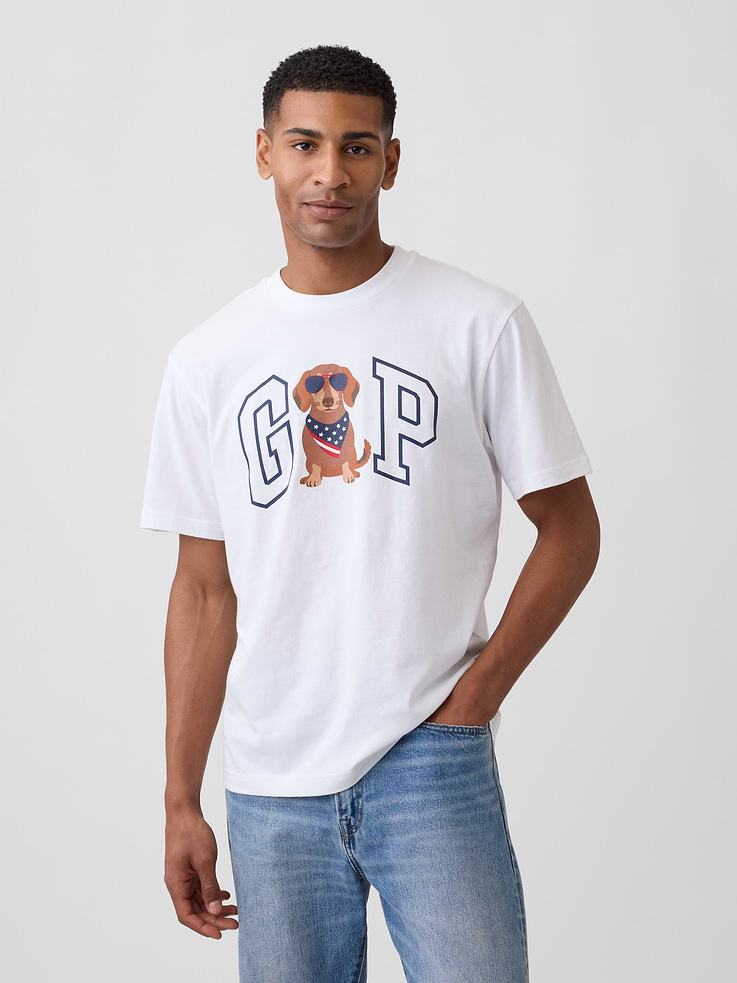 Image number 1 showing, Everyday Soft Relaxed Gap Americana Logo T-Shirt