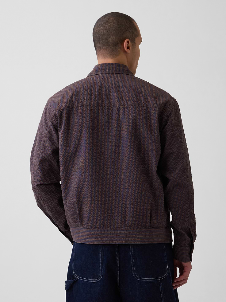 Image number 3 showing, Seersucker Zip Shirt Jacket