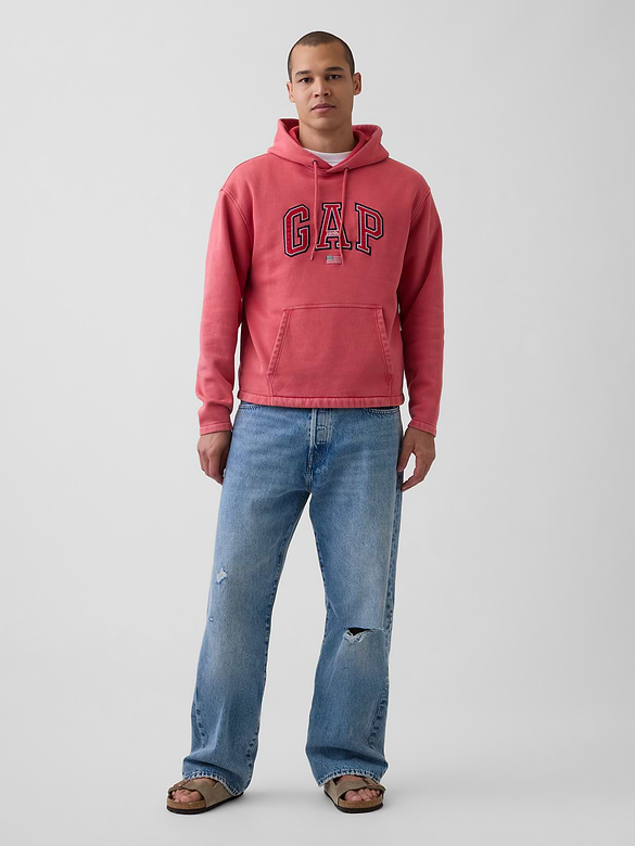 VintageSoft Oversized Americana Logo Hoodie