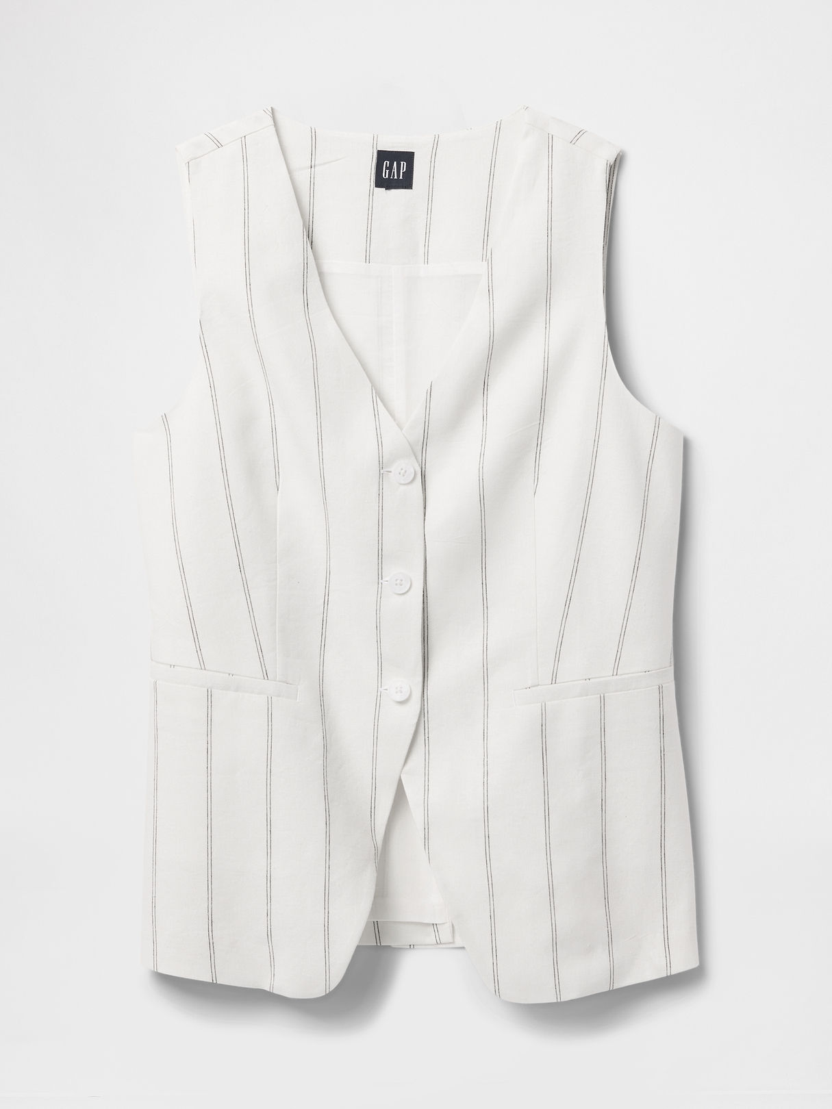 Linen-Blend Longline Vest | Gap