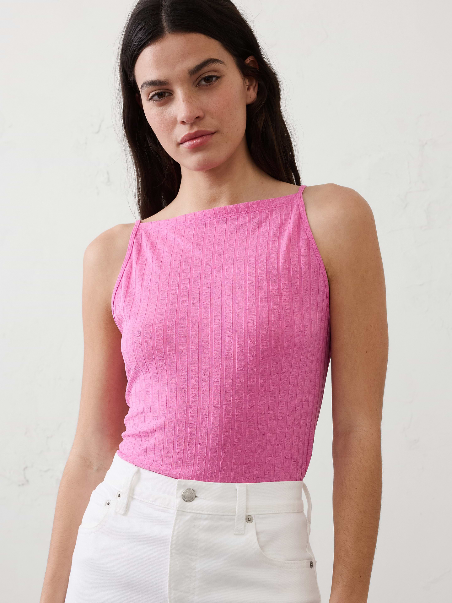 Image number 1 showing, Ribbed High-Neck Top