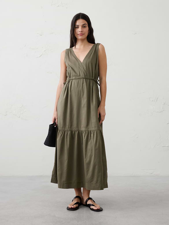 Voile Side-Tie Maxi Dress