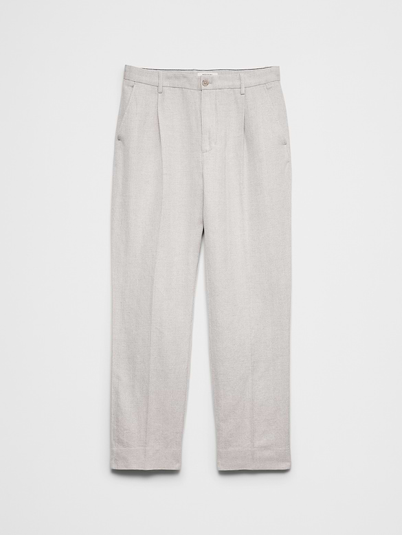 Relaxed-Fit Wide-Leg Linen-Blend Pant