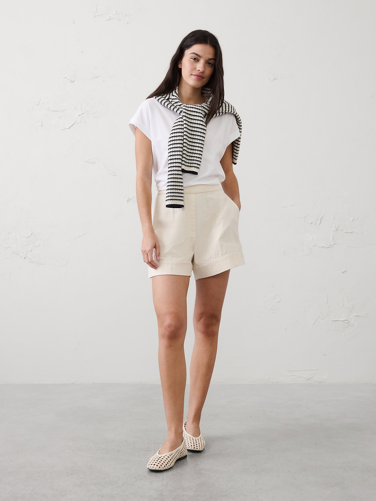 Anyday High-Rise Gauze Short | Banana Republic Factory