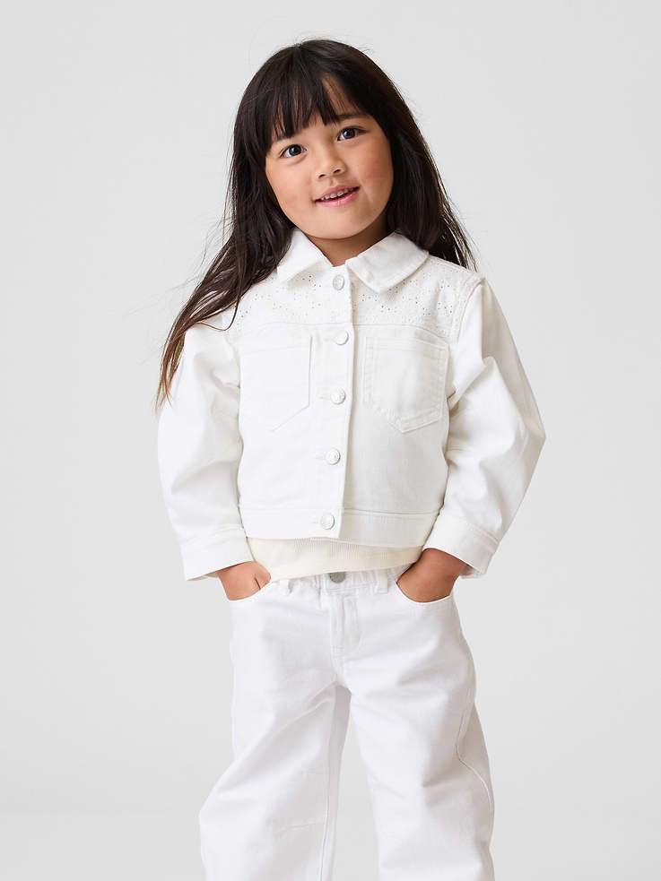 Image number 1 showing, Baby & Toddler Eyelet Denim Jacket
