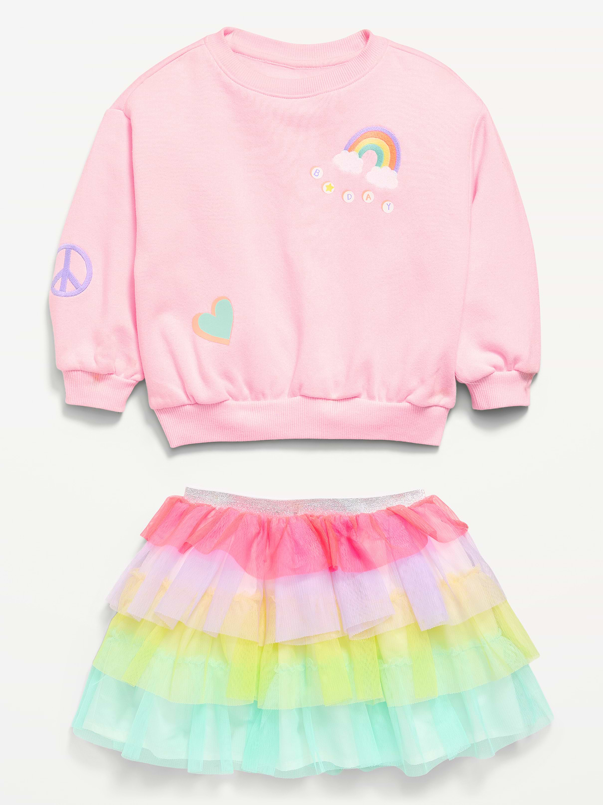 Image number 6 showing, Embroidered Graphic Sweatshirt and Tutu Skirt Set for Toddler Girls