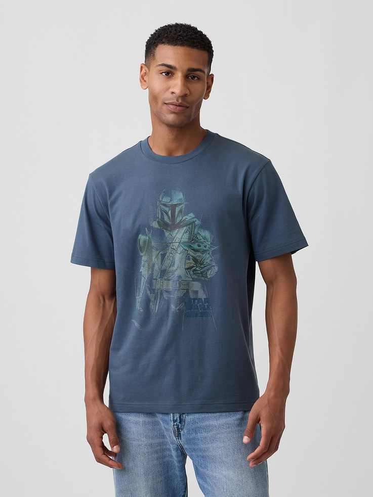 Image 1 of 5, Soft jersey knit., Dropped shoulder, short sleeves., Crewneck., Graphic at front., Product #1179497