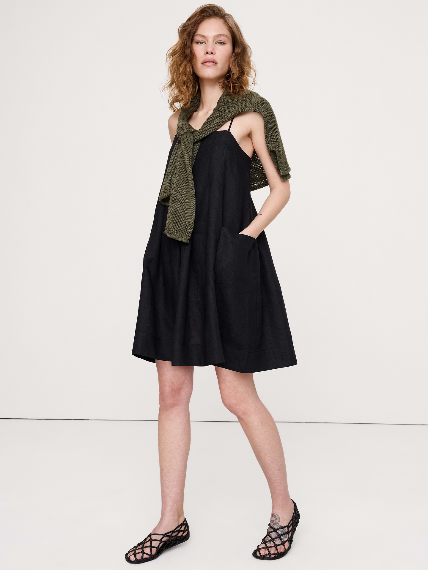 Image number 1 showing, Linen Mini Dress