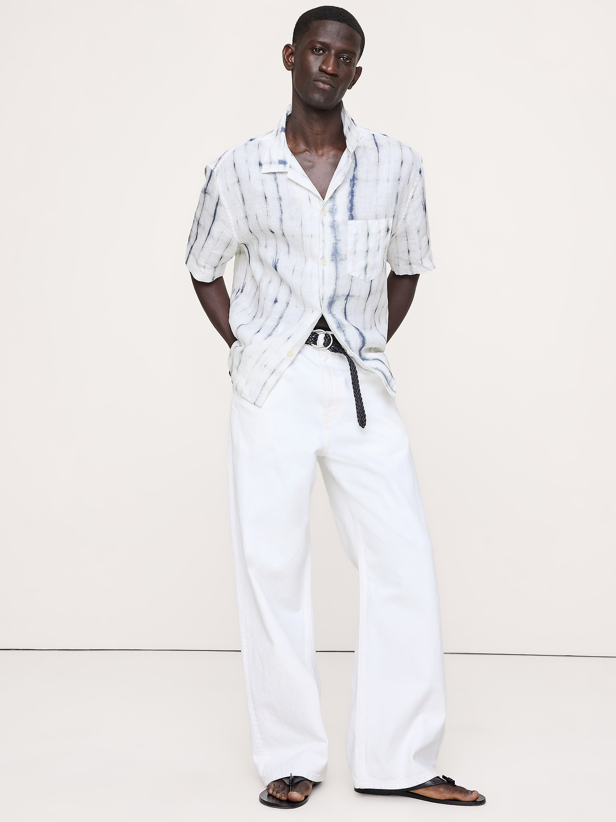 Standard-Fit Linen Resort Shirt | Banana Republic