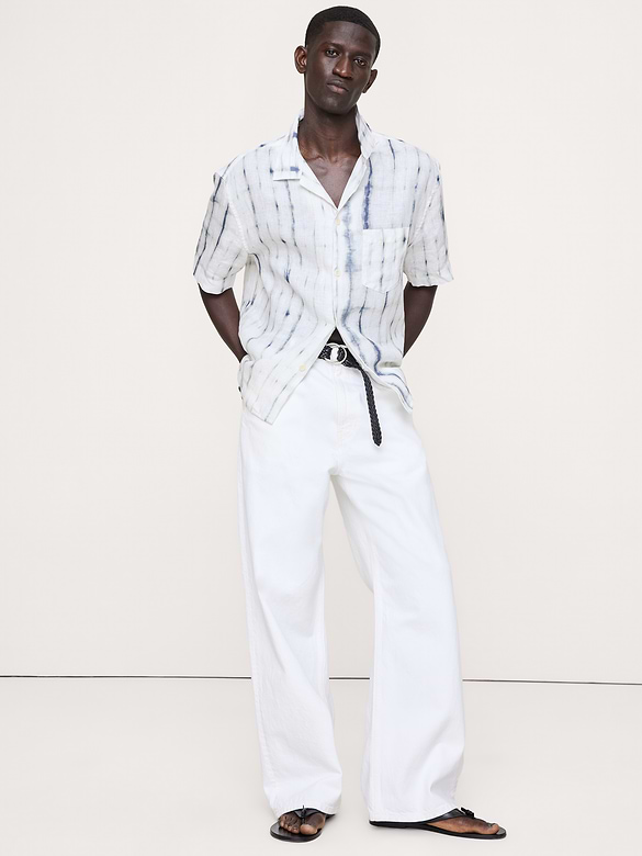 Standard-Fit Linen Resort Shirt