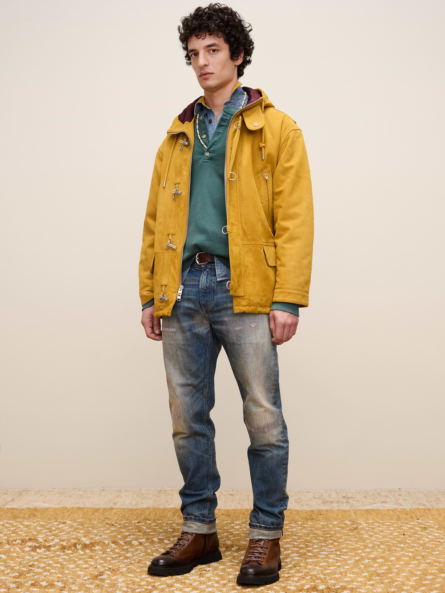 Image number 3 showing, Archive Reissue Fireman's Jacket in Nubuck Leather
