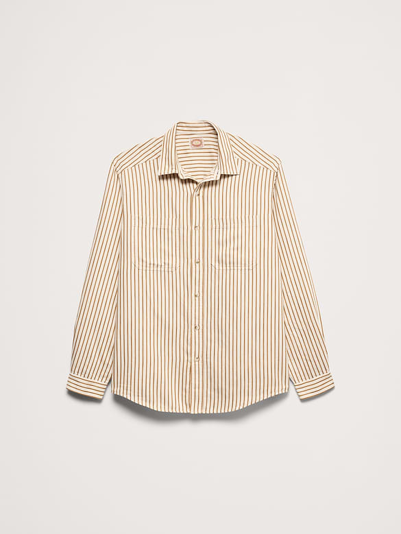 Archive Reissue Ticking Shirt in Cotton-Hemp