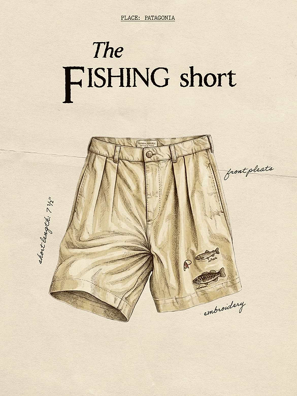 Archive Reissue Pleated Fishing Short