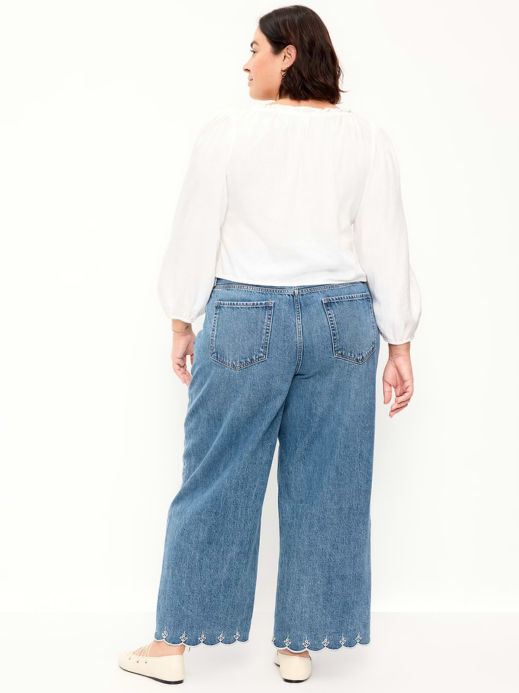 Image number 9 showing, High-Waisted Baggy Wide-Leg Jeans