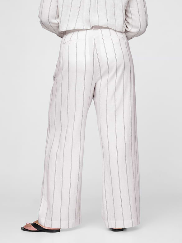365 High Rise Linen-Blend Trousers