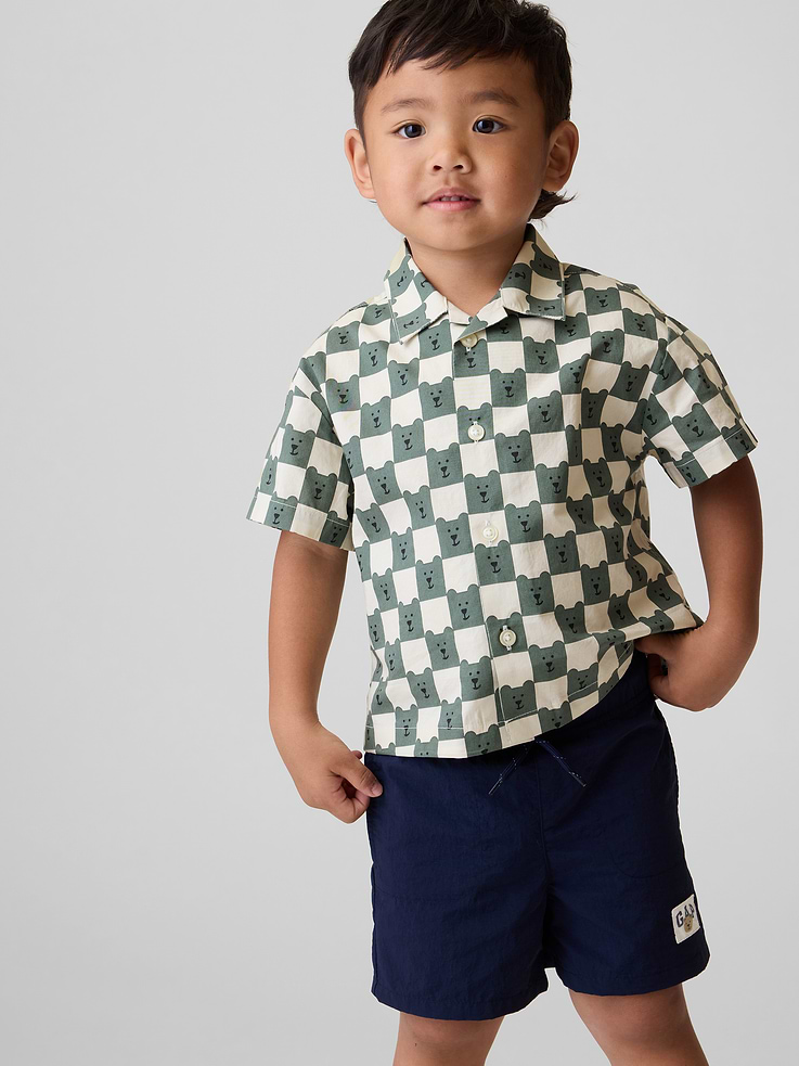 Image number 1 showing, Baby & Toddler Organic Cotton Poplin Print Shirt