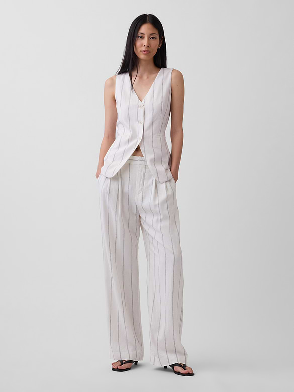 365 High Rise Linen-Blend Trousers