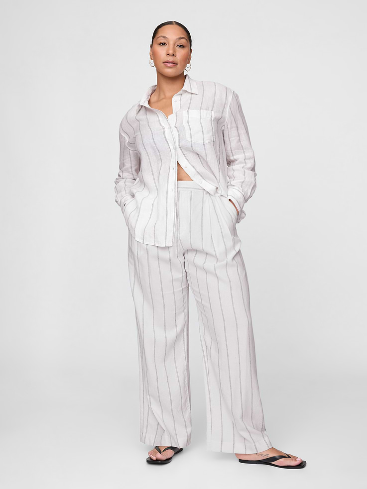 Image number 5 showing, 365 High Rise Linen-Blend Trousers