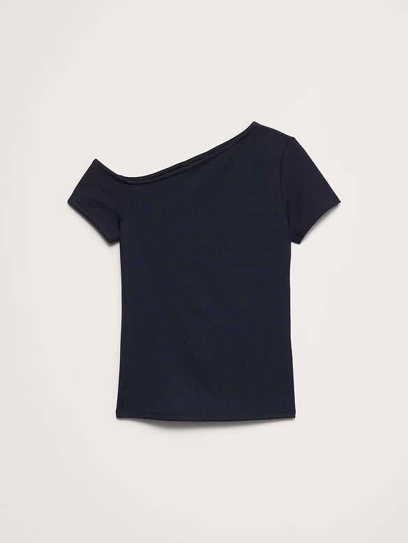 Sculpted-Stretch Off-Shoulder Top